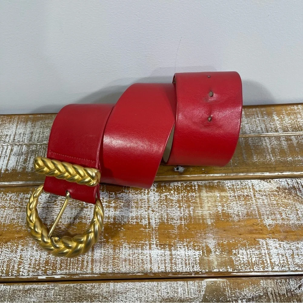 Vintage Anne Klein By Calderon Genuine Leather Belt Size S  MADE IN U.S.A.